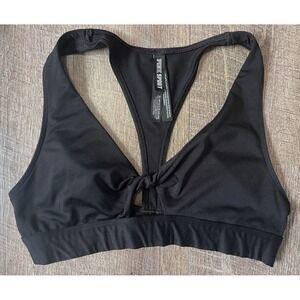 Pink Victoria's Secret Ultimate Twist Front Size M black‎ racerback NWOT